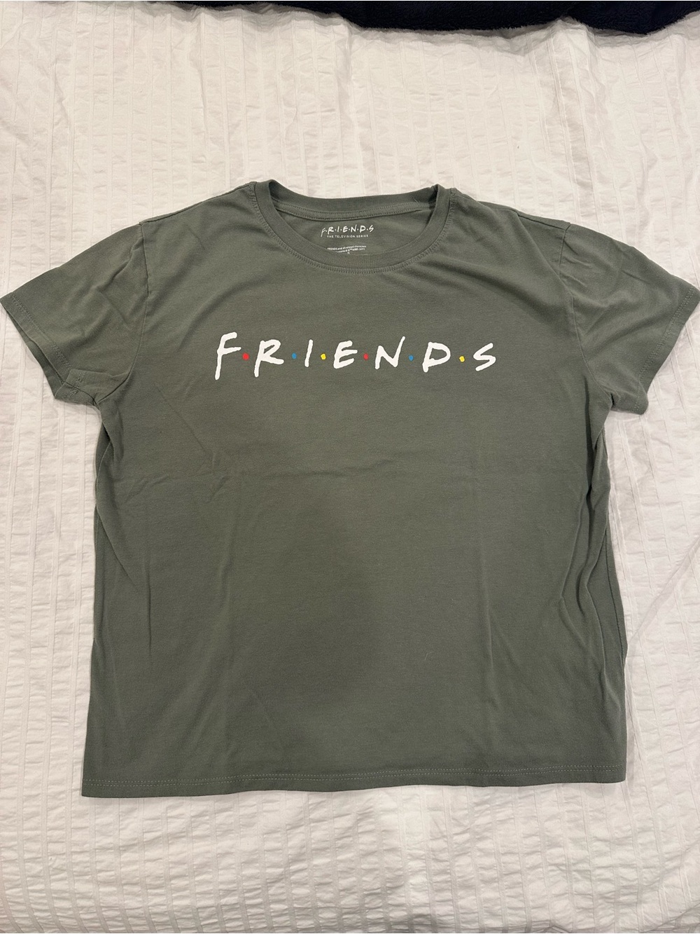 FRIENDS Olive Green Tee with White Logo